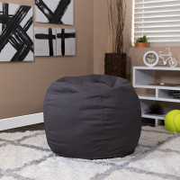 Flash Furniture DG-BEAN-SMALL-SOLID-GY-GG Small Solid Gray Kids Bean Bag Chair 